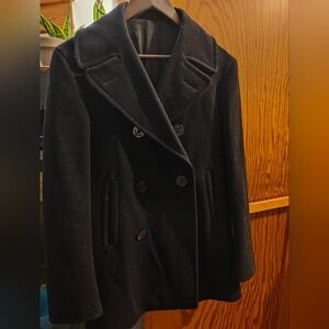 100% wool peacoat black/blue 36